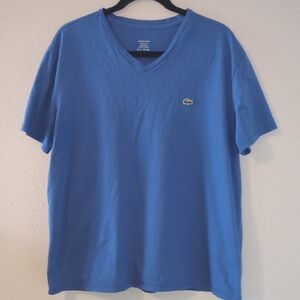 Lacoste Women's Blue V-Neck Shirt